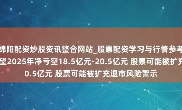 绵阳配资炒股资讯整合网站_股票配资学习与行情参考 八一钢铁：瞻望2025年净亏空18.5亿元-20.5亿元 股票可能被扩充退市风险警示